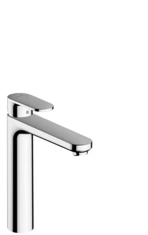 Einhebel-Waschtischmischer aus Chrom mit isolierter Wasserführung und Zugstangen-Ablaufgarnitur, präsentiert von Hansgrohe.